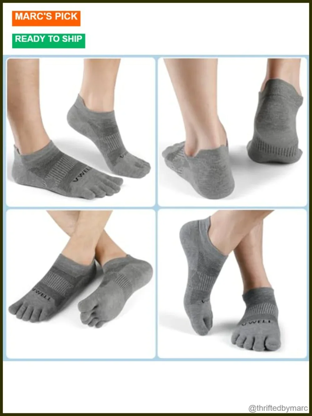 Merino Wool Toe Socks for Running Athletic Moisture Wicking 3 Pairs